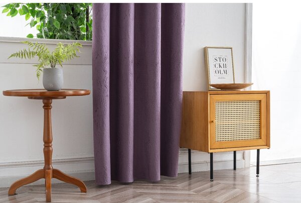 Zatemnitvena zavesa DUNES VELVET 140x250 cm, vijolična Za obesiti: Trak za nabiranje