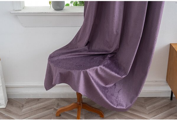 Zatemnitvena zavesa DUNES VELVET 140x250 cm, vijolična Za obesiti: Trak za nabiranje