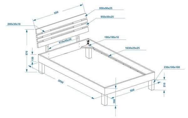 Mömax Postelja Elisabeth, 90x200, Masivna Bukev