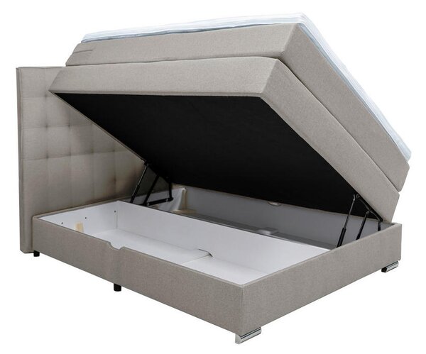 BOXSPRING POSTELJA 120 cm x 200 cm , tekstil siva