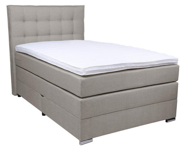 BOXSPRING POSTELJA 120 cm x 200 cm , tekstil siva