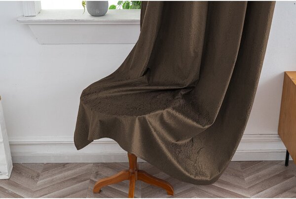 Zatemnitvena zavesa DUNES VELVET 140x250 cm, rjava Za obesiti: Trak za nabiranje