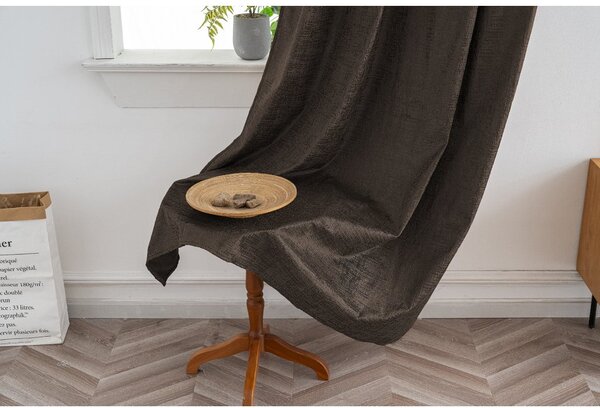 Zatemnitvena zavesa LOOM VELVET 140x250 cm, rjava Za obesiti: Kovinski obročki