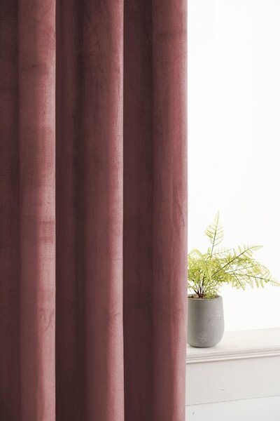 Zatemnitvena zavesa ELVIO VELVET 140x250 cm, staro rožnata Za obesiti: Kovinski obročki
