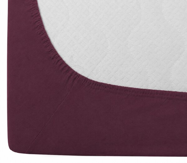 Jersey rjuha z likro temno vinsko rdeča 90 x 200 cm