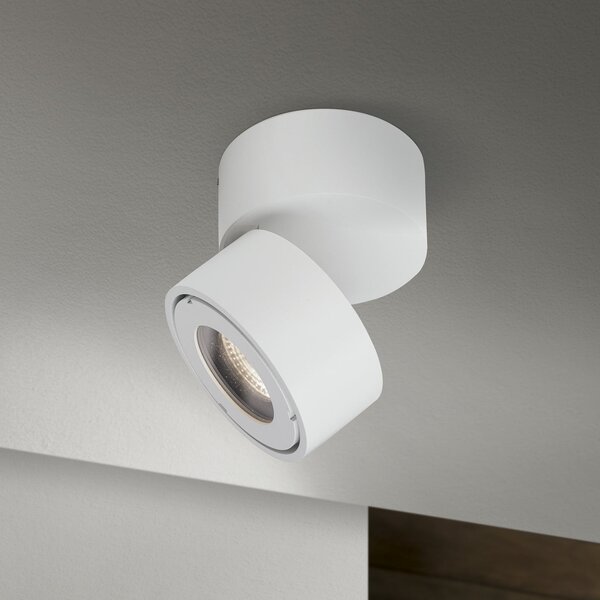 ORION Harvey LED zunanji reflektor, bel, Ø 10 cm, tlačno ulit aluminij, zatemnjen, Bela, Aluminij, Sodobni