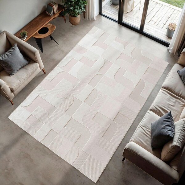 RAVNO TKANA PREPROGA Doha 240/340 cm tkano krem barve