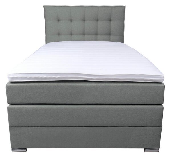 BOXSPRING POSTELJA 120 cm x 200 cm , tekstil temno siva