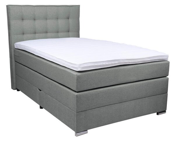 BOXSPRING POSTELJA 120 cm x 200 cm , tekstil temno siva