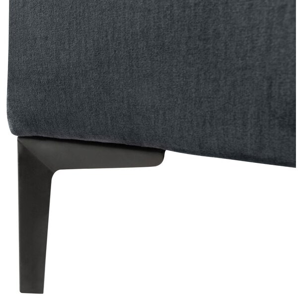 OBLAZINJENA POSTELJA 140 cm x 200 cm , tekstil temno siva