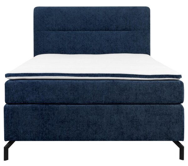 BOXSPRING POSTELJA 140 cm x 200 cm , tekstil temno modra