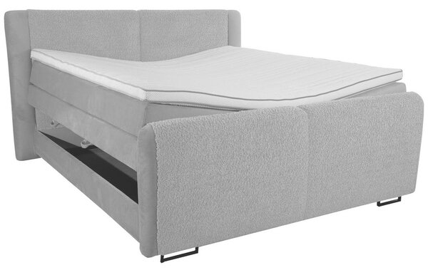 BOXSPRING POSTELJA 180 cm x 200 cm , tekstil siva
