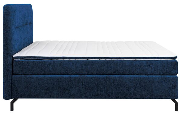BOXSPRING POSTELJA 140 cm x 200 cm , tekstil temno modra