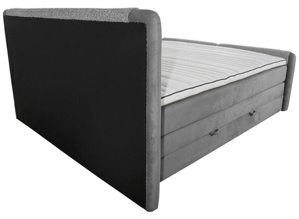 BOXSPRING POSTELJA 180 cm x 200 cm , tekstil siva