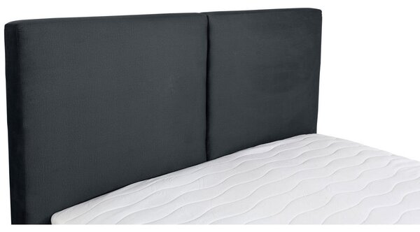 OBLAZINJENA POSTELJA 160 cm x 200 cm , tekstil temno siva