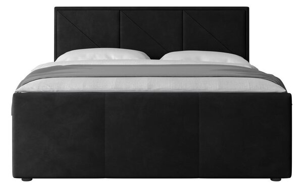 BOXSPRING POSTELJA 180 cm x 200 cm , karton, leseni material črna
