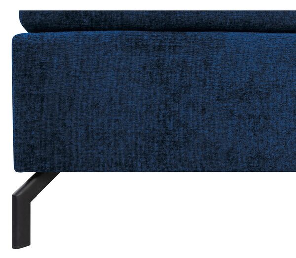 BOXSPRING POSTELJA 140 cm x 200 cm , tekstil temno modra