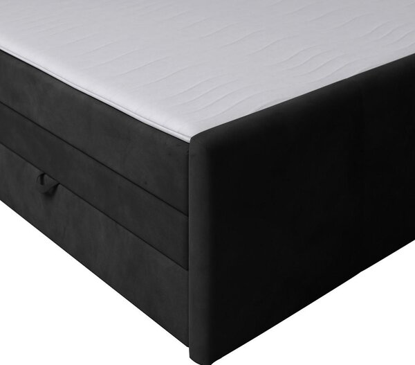 BOXSPRING POSTELJA 180 cm x 200 cm , karton, leseni material črna
