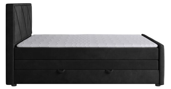 BOXSPRING POSTELJA 180 cm x 200 cm , karton, leseni material črna