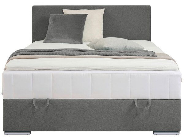 POSTELJA Z VZMETNICO 90 cm x 200 cm , tekstil siva