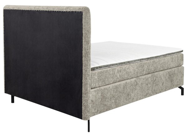 BOXSPRING POSTELJA 140 cm x 200 cm , tekstil svetlo siva