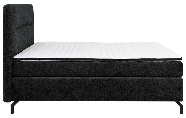 BOXSPRING POSTELJA 140 cm x 200 cm , tekstil črna