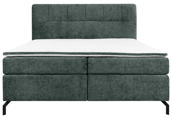 BOXSPRING POSTELJA 160 cm x 200 cm , tekstil temno siva