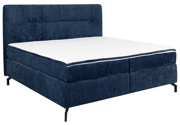 BOXSPRING POSTELJA 160 cm x 200 cm , tekstil temno modra