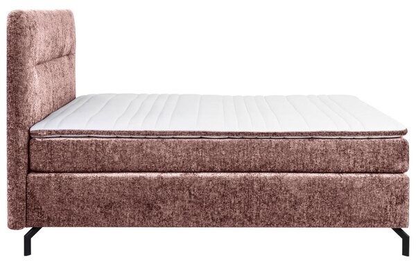 BOXSPRING POSTELJA 140 cm x 200 cm , tekstil vinsko rdeča