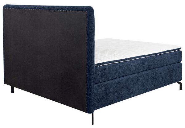 BOXSPRING POSTELJA 160 cm x 200 cm , tekstil temno modra