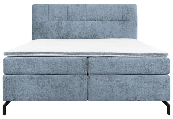 BOXSPRING POSTELJA 160 cm x 200 cm , tekstil svetlo modra