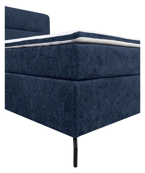 BOXSPRING POSTELJA 160 cm x 200 cm , tekstil temno modra