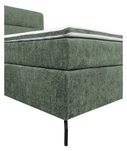BOXSPRING POSTELJA 160 cm x 200 cm , tekstil metino zelena