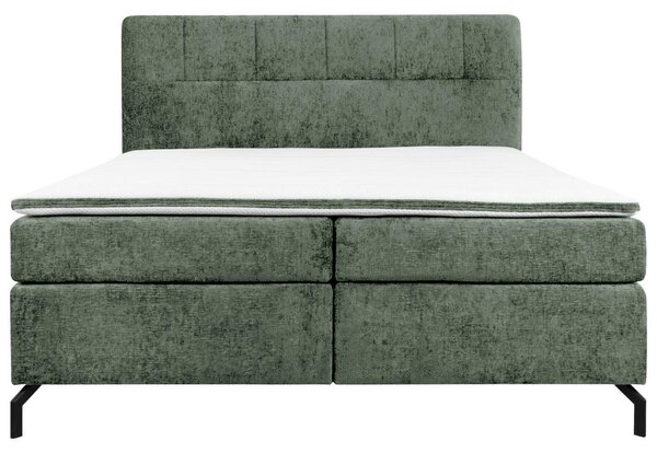 BOXSPRING POSTELJA 160 cm x 200 cm , tekstil metino zelena
