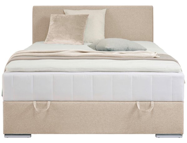 POSTELJA Z VZMETNICO 90 cm x 200 cm , tekstil bež