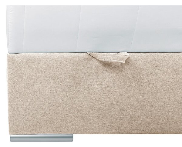 POSTELJA Z VZMETNICO 90 cm x 200 cm , tekstil bež