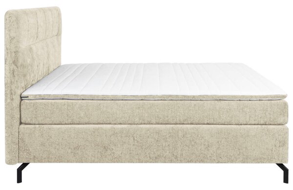 BOXSPRING POSTELJA 160 cm x 200 cm , tekstil barve šampanjca