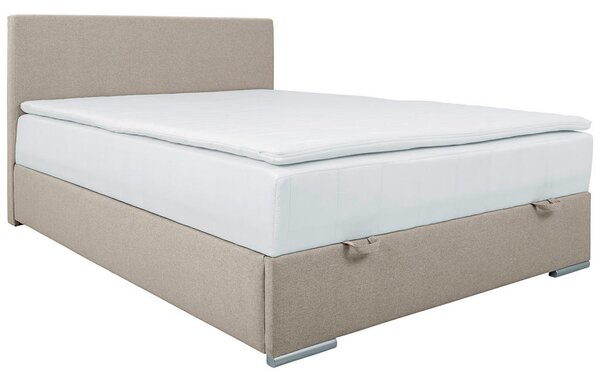 POSTELJA Z VZMETNICO 120 cm x 200 cm , tekstil peščene barve