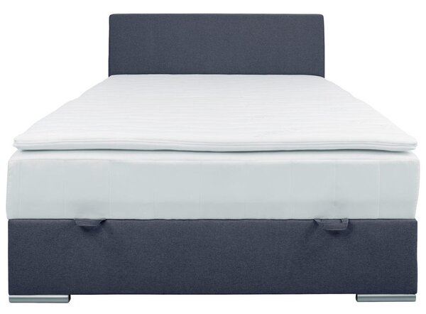POSTELJA Z VZMETNICO 120 cm x 200 cm , tekstil temno modra