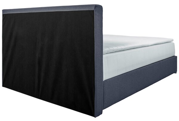 POSTELJA Z VZMETNICO 120 cm x 200 cm , tekstil temno modra