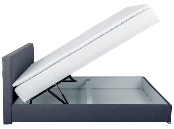 POSTELJA Z VZMETNICO 120 cm x 200 cm , tekstil temno modra