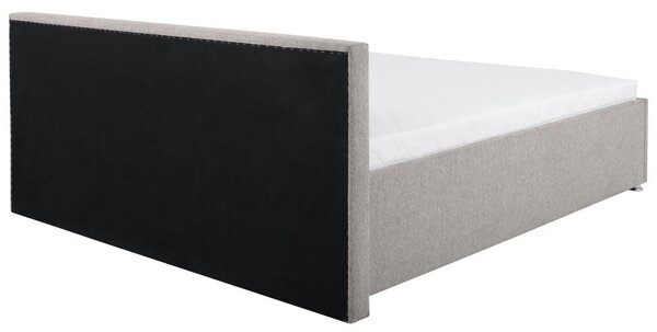 OBLAZINJENA POSTELJA 160 cm x 200 cm , les, kovina, umetna masa, tekstil svetlo siva