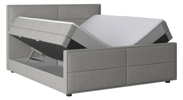 BOXSPRING POSTELJA 180 cm x 200 cm , kovina, umetna masa, tekstil, karton, leseni material srebrne barve