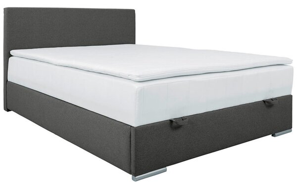 POSTELJA Z VZMETNICO 90 cm x 200 cm , tekstil temno siva