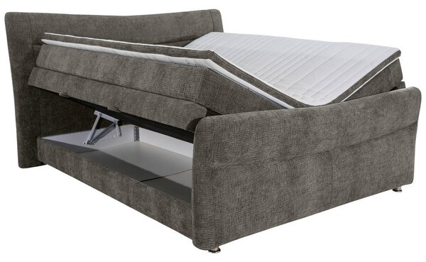 BOXSPRING POSTELJA 140 cm x 200 cm , tekstil siva