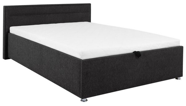 OBLAZINJENA POSTELJA 140 cm x 200 cm , les, kovina, umetna masa, tekstil antracit