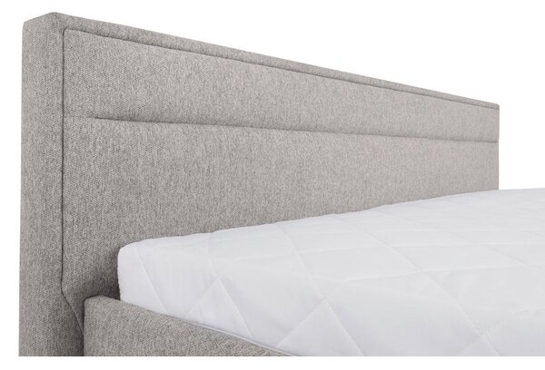OBLAZINJENA POSTELJA 160 cm x 200 cm , les, kovina, umetna masa, tekstil svetlo siva
