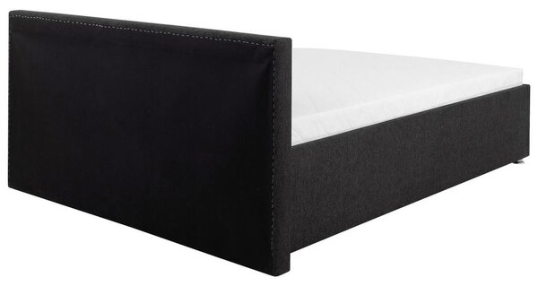 OBLAZINJENA POSTELJA 140 cm x 200 cm , les, kovina, umetna masa, tekstil antracit