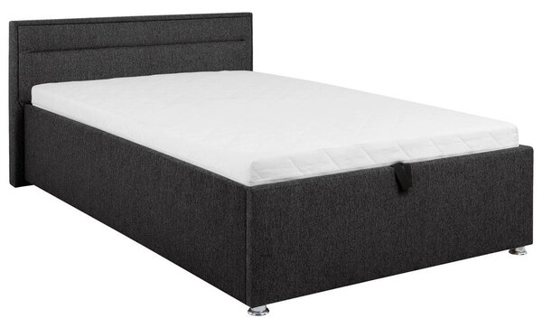 OBLAZINJENA POSTELJA 120 cm x 200 cm , les, kovina, umetna masa, tekstil antracit