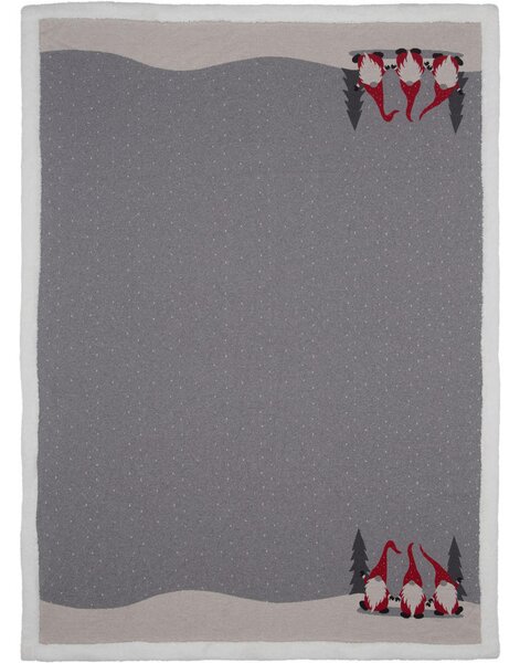 DEKORATIVNA ODEJA GNOM 150/200 cm siva, zelena, rdeča